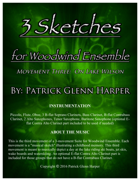 3 Sketches For Woodwind Ensemble Movement 3 On Lake Wilson Sheet Music