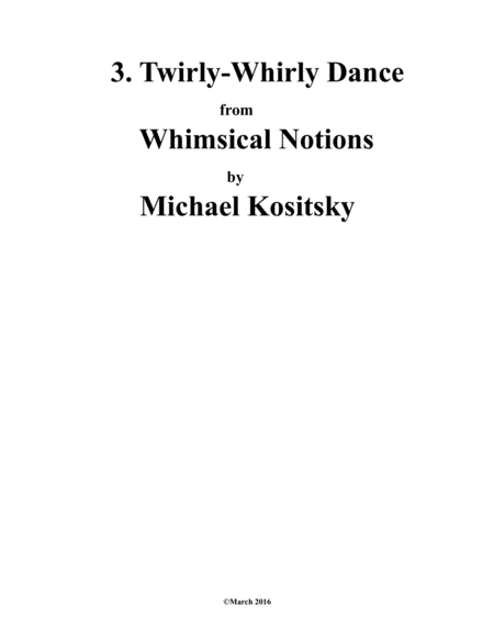 Free Sheet Music 3 Twirly Whirly Dance