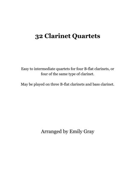 32 Clarinet Quartets Sheet Music