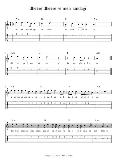 Free Sheet Music 35 Bollywood Hits Sheetmusic With Guitar Tabs And Sargam Notes