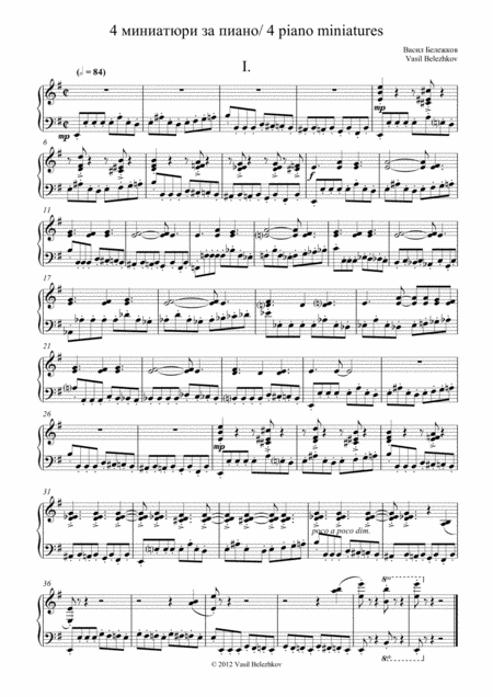 Free Sheet Music 4 Piano Miniatures