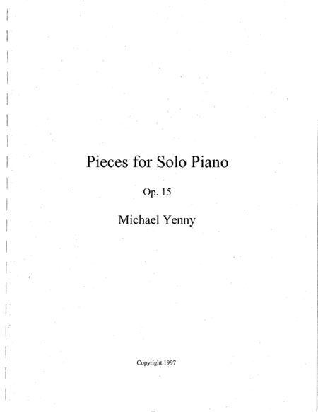 4 Pieces For Piano Op 15 Sheet Music