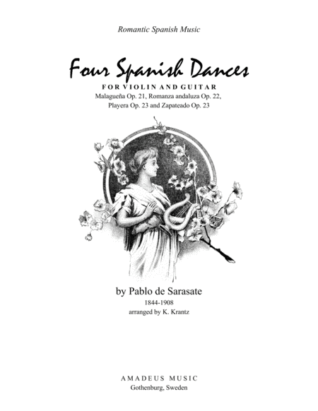 4 Spanish Dances By Sarasate For Violin And Guitar Sheet Music