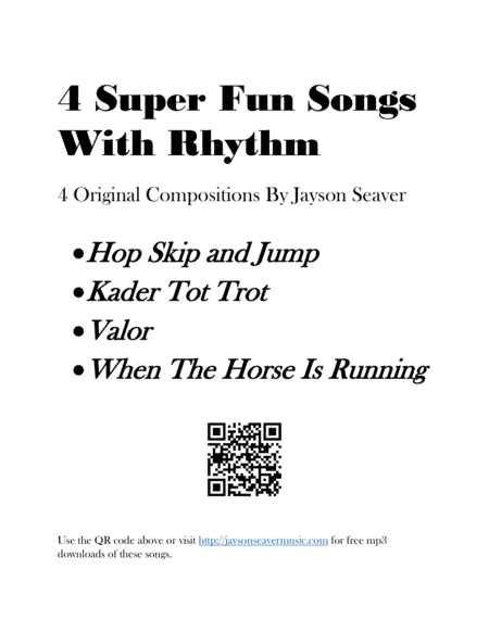 Free Sheet Music 4 Super Fun Songs With Rhythm