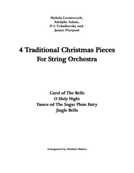 4 Traditional Christmas Pieces For String Orchestra Sheet Music