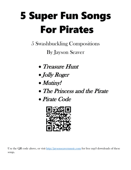 Free Sheet Music 5 Super Fun Songs For Pirates