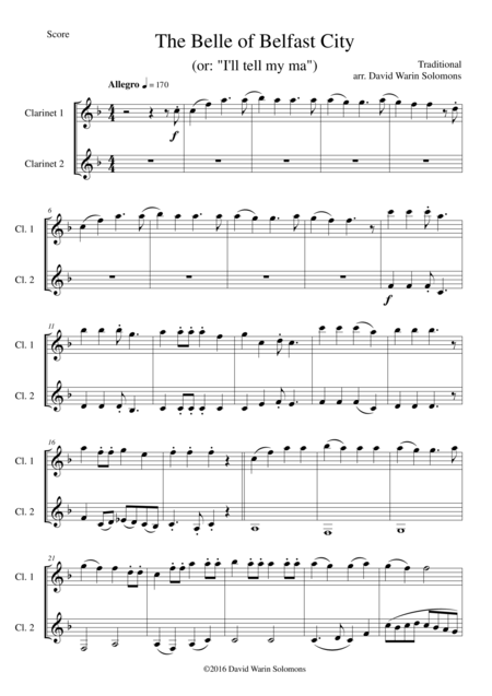 6 Duos For Clarinets Sheet Music