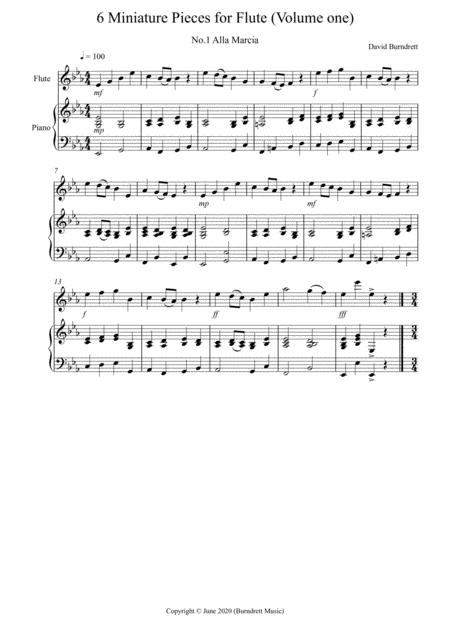 6 Miniature Pieces For Flute And Piano Volume One Sheet Music