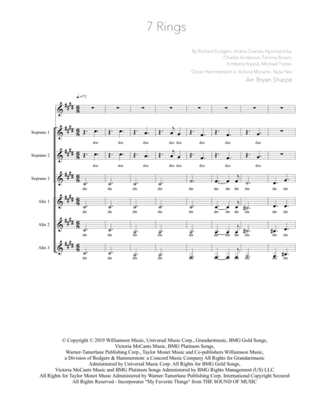 Free Sheet Music 7 Rings Sssaaa A Cappella