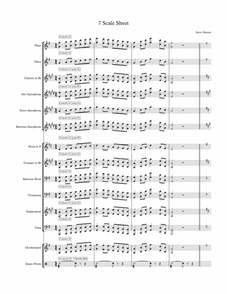 7 Scale Sheet For Concert Band Sheet Music