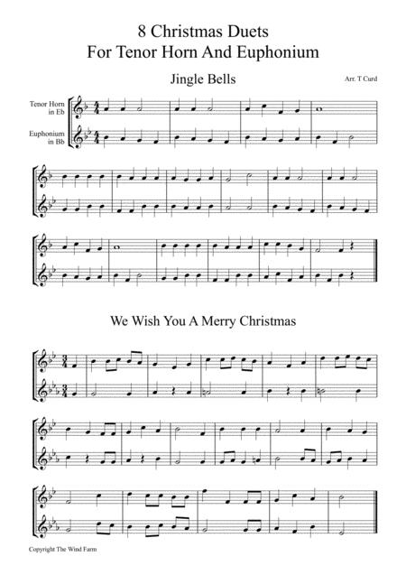 8 Christmas Duets For Horn In Eb And Euphonium In Bb Sheet Music