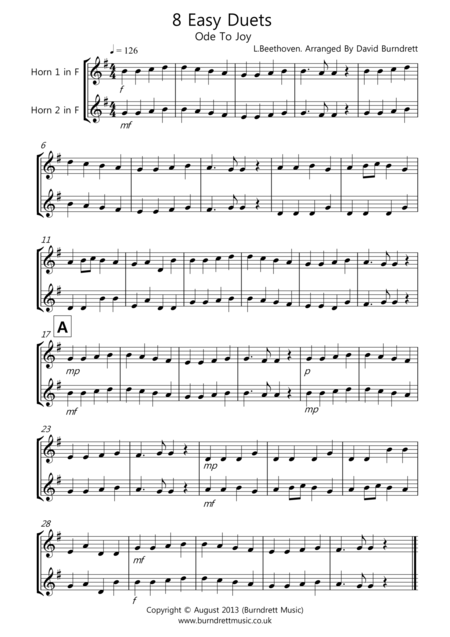 8 Duets For French Horn Sheet Music