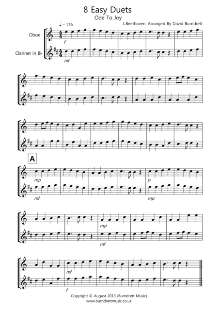 Free Sheet Music 8 Duets For Oboe And Clarinet