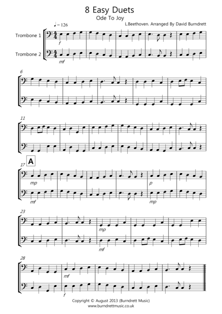 8 Duets For Trombone Sheet Music