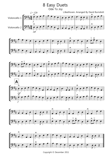 8 Easy Duets For Cello Sheet Music
