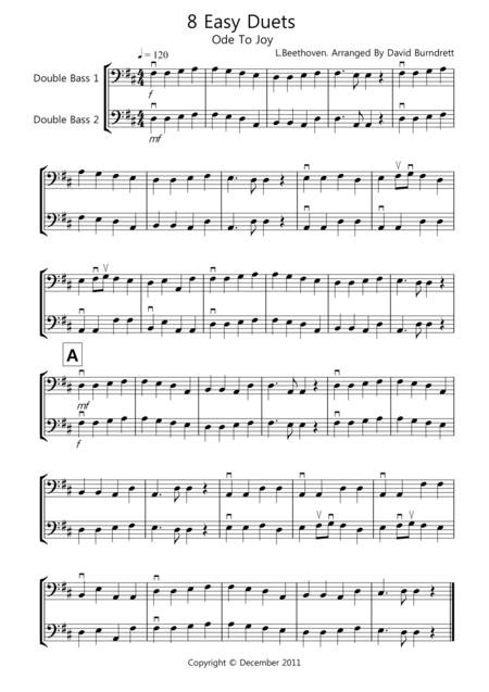 8 Easy Duets For Double Bass Sheet Music