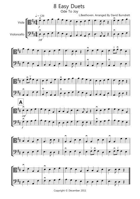 8 Easy Duets For Viola And Cello Sheet Music