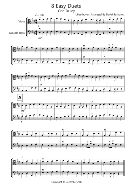 8 Easy Duets For Viola And Double Bass Sheet Music
