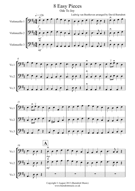 8 Easy Trios For Cello Sheet Music