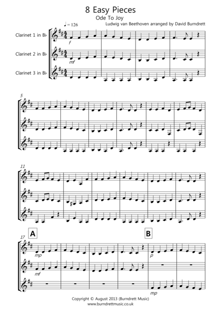 8 Easy Trios For Clarinet Sheet Music