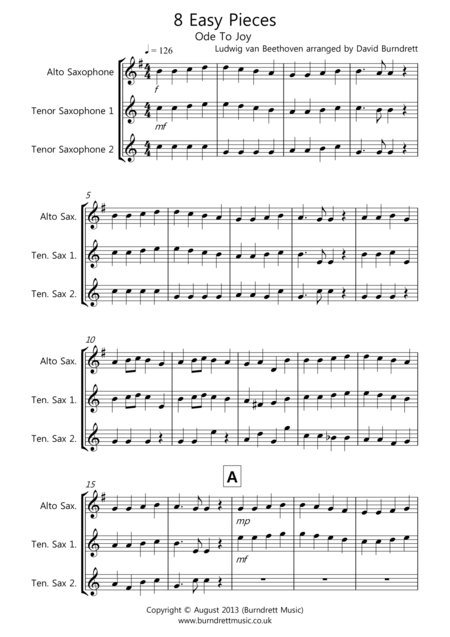 8 Easy Trios For Saxophone Sheet Music