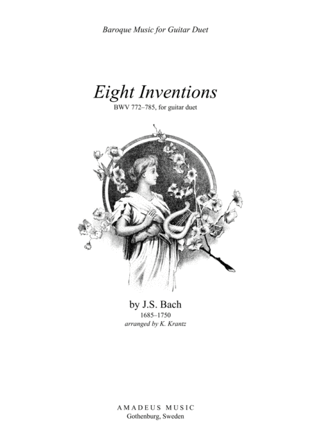 8 Inventions By Bach Transcribed For Classical Guitar Duo Sheet Music