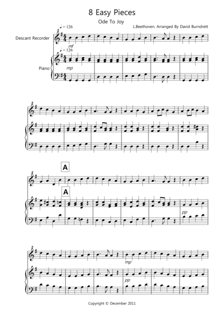 8 Pieces For Descant Recorder And Piano Sheet Music