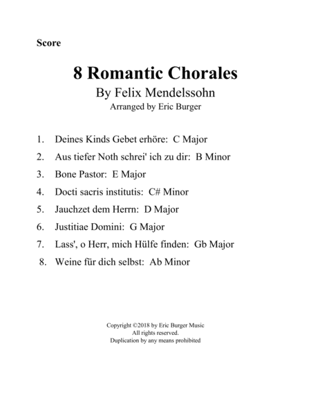 8 Romantic Chorales For Trombone Or Low Brass Quartet Sheet Music