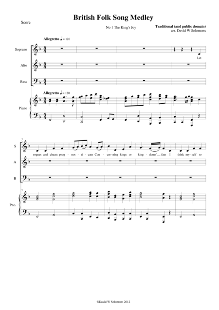 9 British Folksongs For Sab Choir And Piano Sheet Music