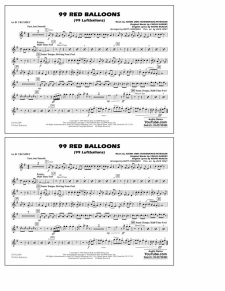 99 Red Balloons Arr Holt And Conaway 1st Bb Trumpet Sheet Music