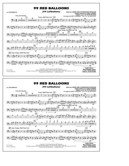 Free Sheet Music 99 Red Balloons Arr Holt And Conaway 1st Trombone