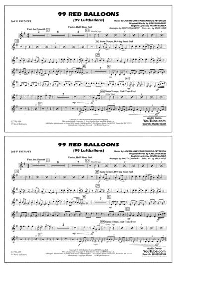 Free Sheet Music 99 Red Balloons Arr Holt And Conaway 2nd Bb Trumpet