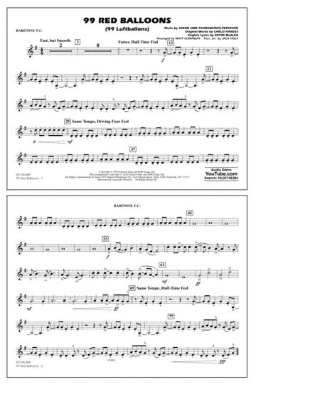 Free Sheet Music 99 Red Balloons Arr Holt And Conaway Baritonet C