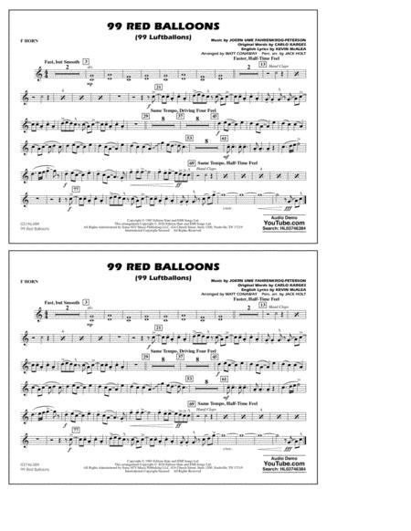 Free Sheet Music 99 Red Balloons Arr Holt And Conaway F Horn