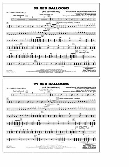Free Sheet Music 99 Red Balloons Arr Holt And Conaway Multiple Bass Drums
