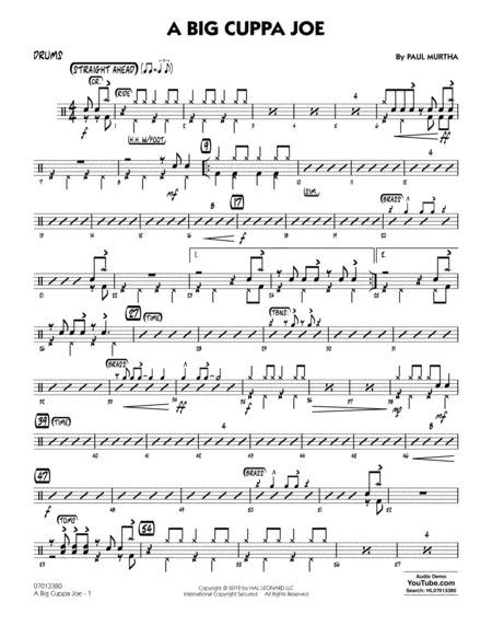 A Big Cuppa Joe Drums Sheet Music