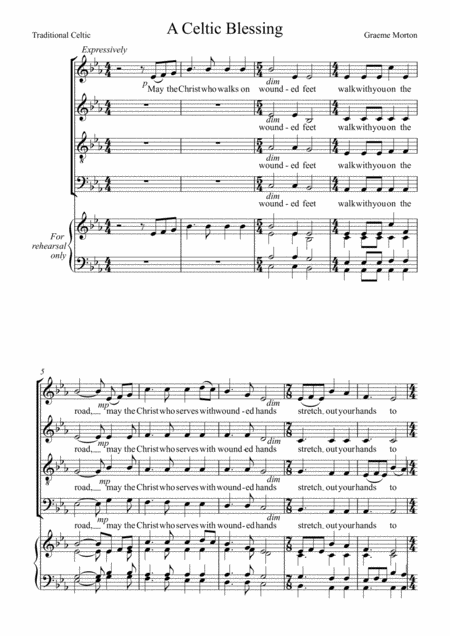 Free Sheet Music A Celtic Blessing