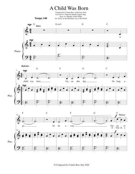 A Child Was Born Christmas Sheet Music