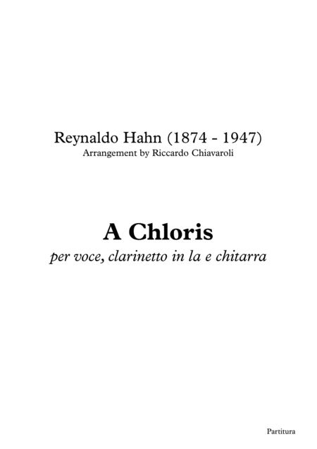 Free Sheet Music A Chloris