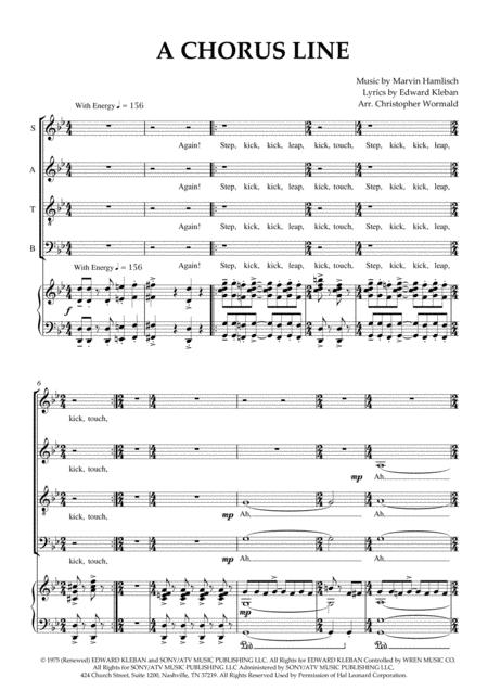 Free Sheet Music A Chorus Line Highlights Arr Christopher Wormald