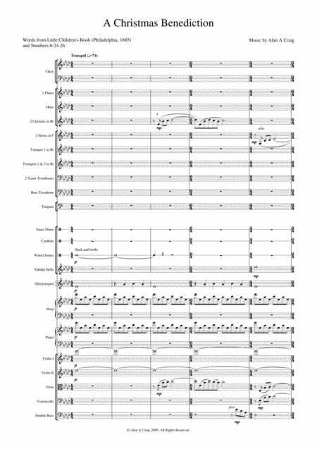 A Christmas Benediction Orchestration Sheet Music