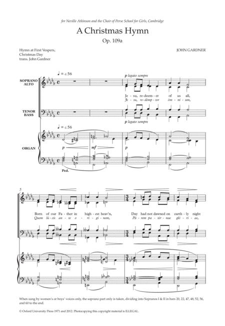 Free Sheet Music A Christmas Hymn