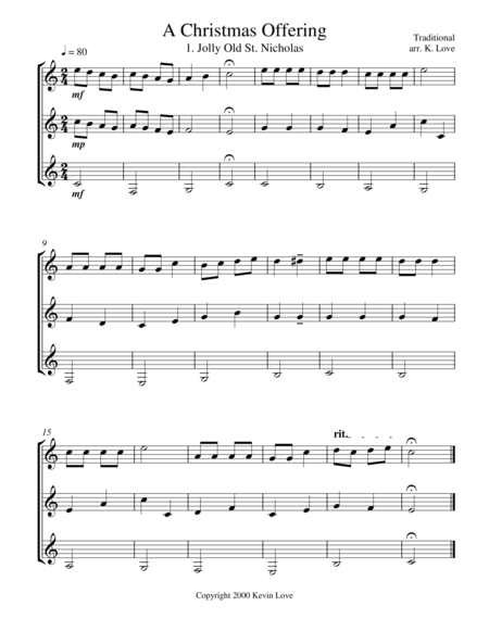 A Christmas Offering Guitar Trio Score And Parts Sheet Music