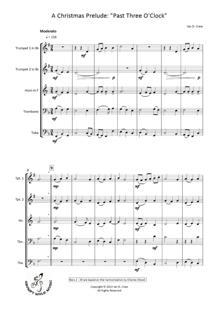 A Christmas Prelude Past Three O Clock Sheet Music