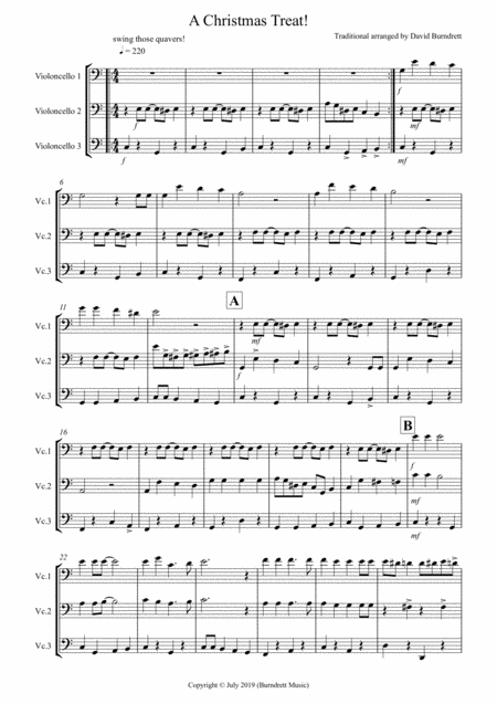 A Christmas Treat For Cello Trio Sheet Music