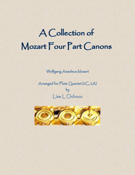 A Collection Of Mozart Four Part Canons For Flute Quartet 2c 2a Sheet Music