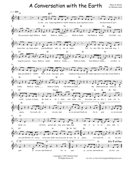 A Conversation With The Earth Sheet Music