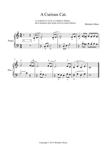 Free Sheet Music A Curious Cat