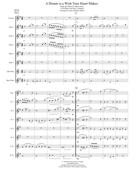 A Dream Is A Wish Your Heart Makes For Expandable Flute Choir Sheet Music