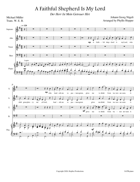 A Faithful Shepherd Is My Lord Satb Piano Sheet Music